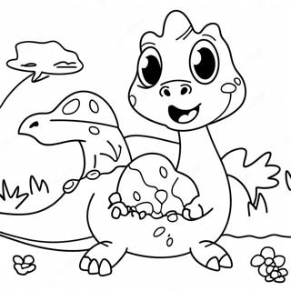 Colorful Dino Egg Nesting Scene Coloring Page 46494-37116