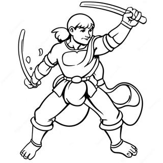 Raphael With Nunchaku Coloring Page 46504-37124