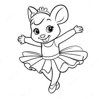 Angelina Ballerina Dancing In A Pink Tutu Coloring Page 46543-37155