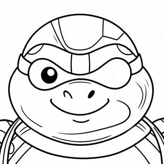 Funny Ninja Turtles Face Coloring Page 46574-37180