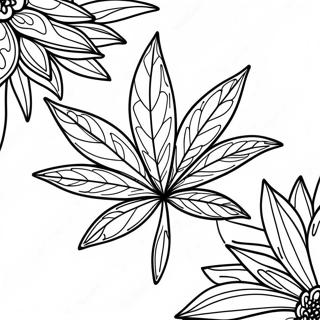 Psychedelic Cannabis Leaf Coloring Page 4657-3836