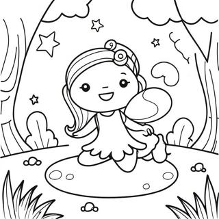 Whimsical Fairy Garden Scene Coloring Page 46584-37191