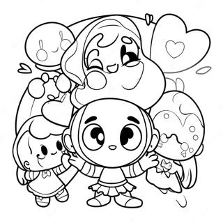 Colorful Kidcore Characters Coloring Page 46604-37207