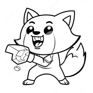 Aggretsuko In Rage Mode Coloring Page 46644-37235