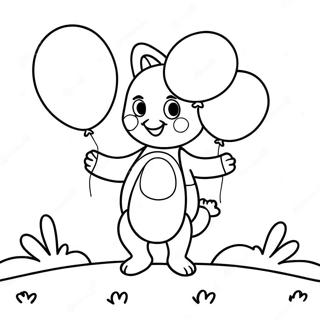 Harper With Colorful Balloons Coloring Page 46654-37242