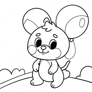 Harper With Colorful Balloons Coloring Page 46654-37244