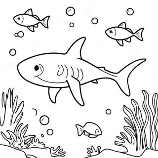 Bull Shark Swimming In Coral Reef Coloring Page 46704-37285