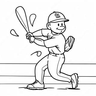 St Louis Cardinals Player Swinging Bat Coloring Page 46724-37301