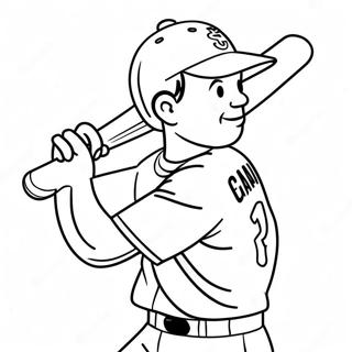 St Louis Cardinals Player Swinging Bat Coloring Page 46724-37303