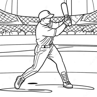 St Louis Cardinals Player Swinging Bat Coloring Page 46724-37304