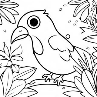 Colorful Tropical Bird In Paradise Coloring Page 46754-37326