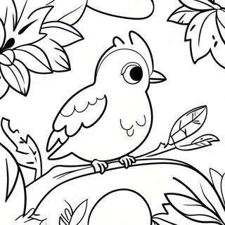 Colorful Tropical Bird In Paradise Coloring Page 46754-37327