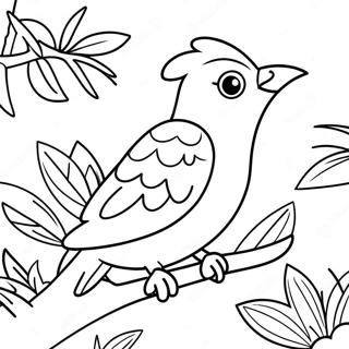 Colorful Tropical Bird In Paradise Coloring Page 46754-37328