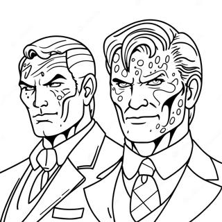 Two Face Villain Coloring Page 46763-37329