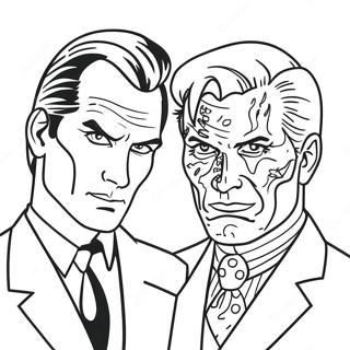 Two Face Villain Coloring Page 46763-37330