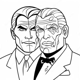 Two Face Villain Coloring Page 46763-37331