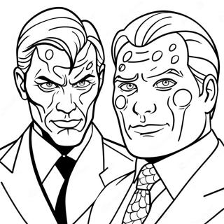 Two Face Villain Coloring Page 46763-37332