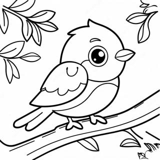 Cute Bluebird Sitting On A Branch Coloring Page 46794-37359