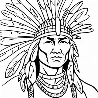 Realistic Native American Warrior Coloring Page 46813-37373