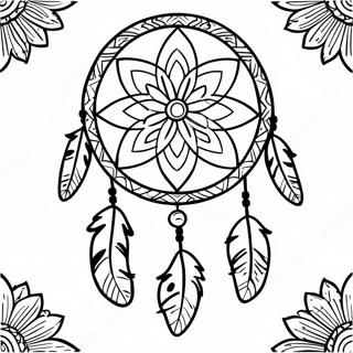 Native American Dreamcatcher Coloring Page 46814-37371