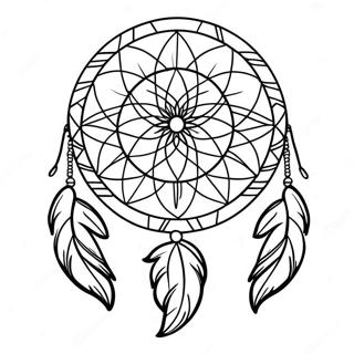 Native American Dreamcatcher Coloring Page 46814-37372