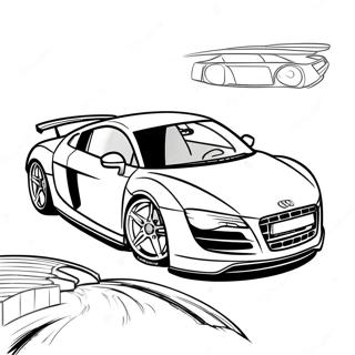 Audi R8 In A Race Coloring Page 46824-37382