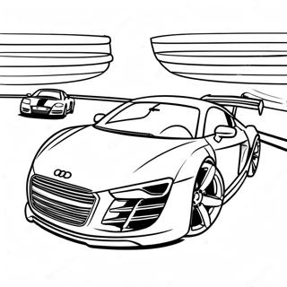 Audi R8 In A Race Coloring Page 46824-37384