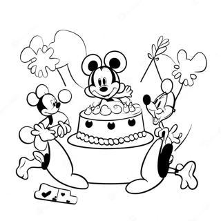 Mickey Mouse Birthday Party Coloring Page 46834-37387