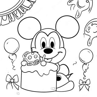 Mickey Mouse Birthday Party Coloring Page 46834-37388