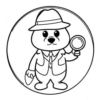 Funny Detective With Magnifying Glass Coloring Page 46844-37398