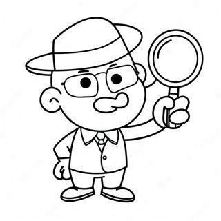 Funny Detective With Magnifying Glass Coloring Page 46844-37399