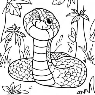 Colorful Jungle Snake Coloring Page 4687-3861