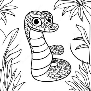 Colorful Jungle Snake Coloring Page 4687-3862