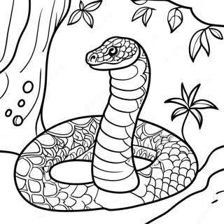 Colorful Jungle Snake Coloring Page 4687-3863