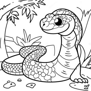 Colorful Jungle Snake Coloring Page 4687-3864