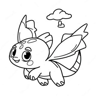 Baby Toothless Flying In The Sky Coloring Page 46923-37462