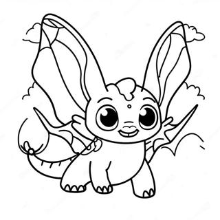 Baby Toothless Flying In The Sky Coloring Page 46923-37463