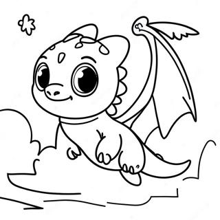 Baby Toothless Flying In The Sky Coloring Page 46923-37464