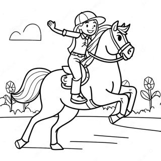 Adventurous Girl Riding A Galloping Horse Coloring Page 46934-37466