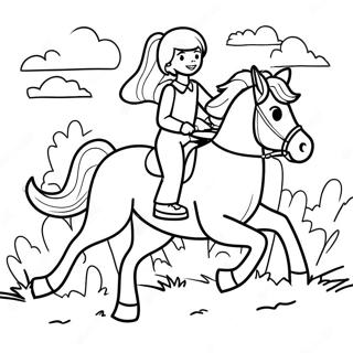 Adventurous Girl Riding A Galloping Horse Coloring Page 46934-37467