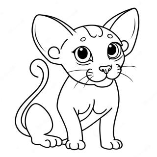 Playful Sphynx Cat Coloring Page 46944-37475