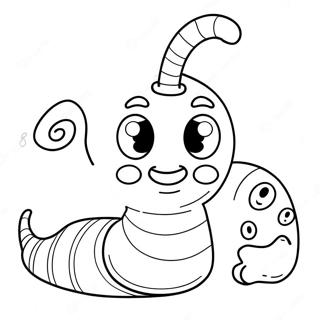 Cute Cartoon Worm Coloring Page 46993-37515