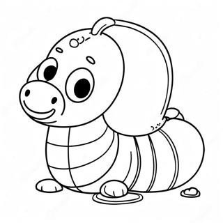 Cute Cartoon Worm Coloring Page 46993-37516