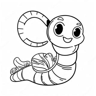 Happy Worm With Sunglasses Coloring Page 46994-37518