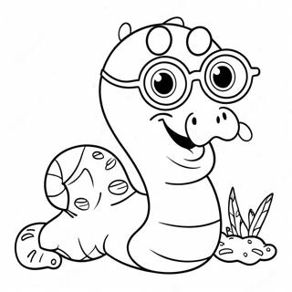 Happy Worm With Sunglasses Coloring Page 46994-37519