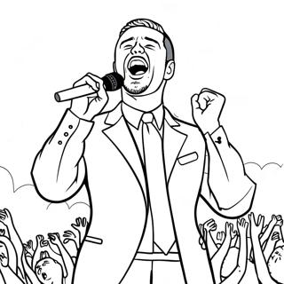 Justin Timberlake Singing On Stage Coloring Page 47024-37542