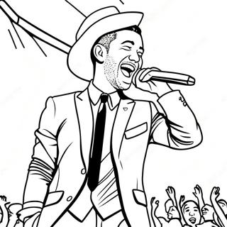 Justin Timberlake Singing On Stage Coloring Page 47024-37544