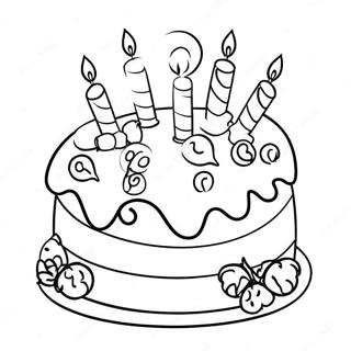 7th Birthday Cake Coloring Page 47053-37561