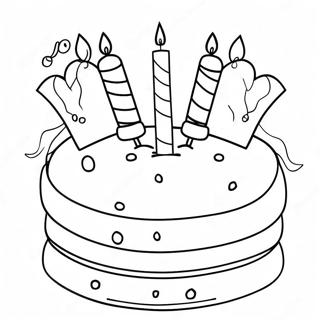 7th Birthday Cake Coloring Page 47053-37562