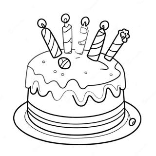 7th Birthday Cake Coloring Page 47053-37563